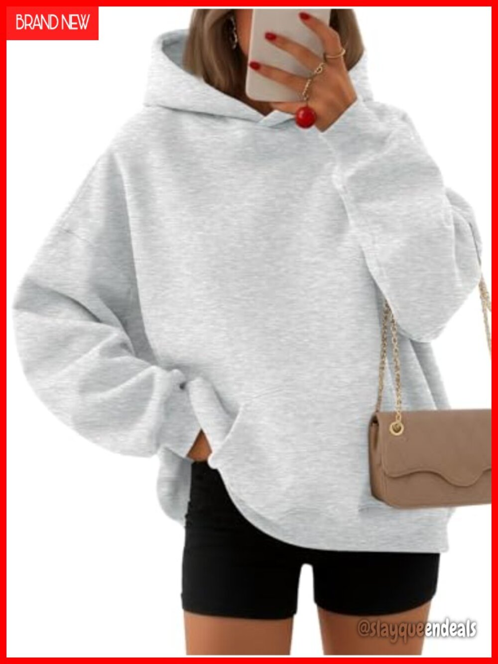 Oversized Fleece Hoodie Cotton Polyester Pullover Sweatshirt